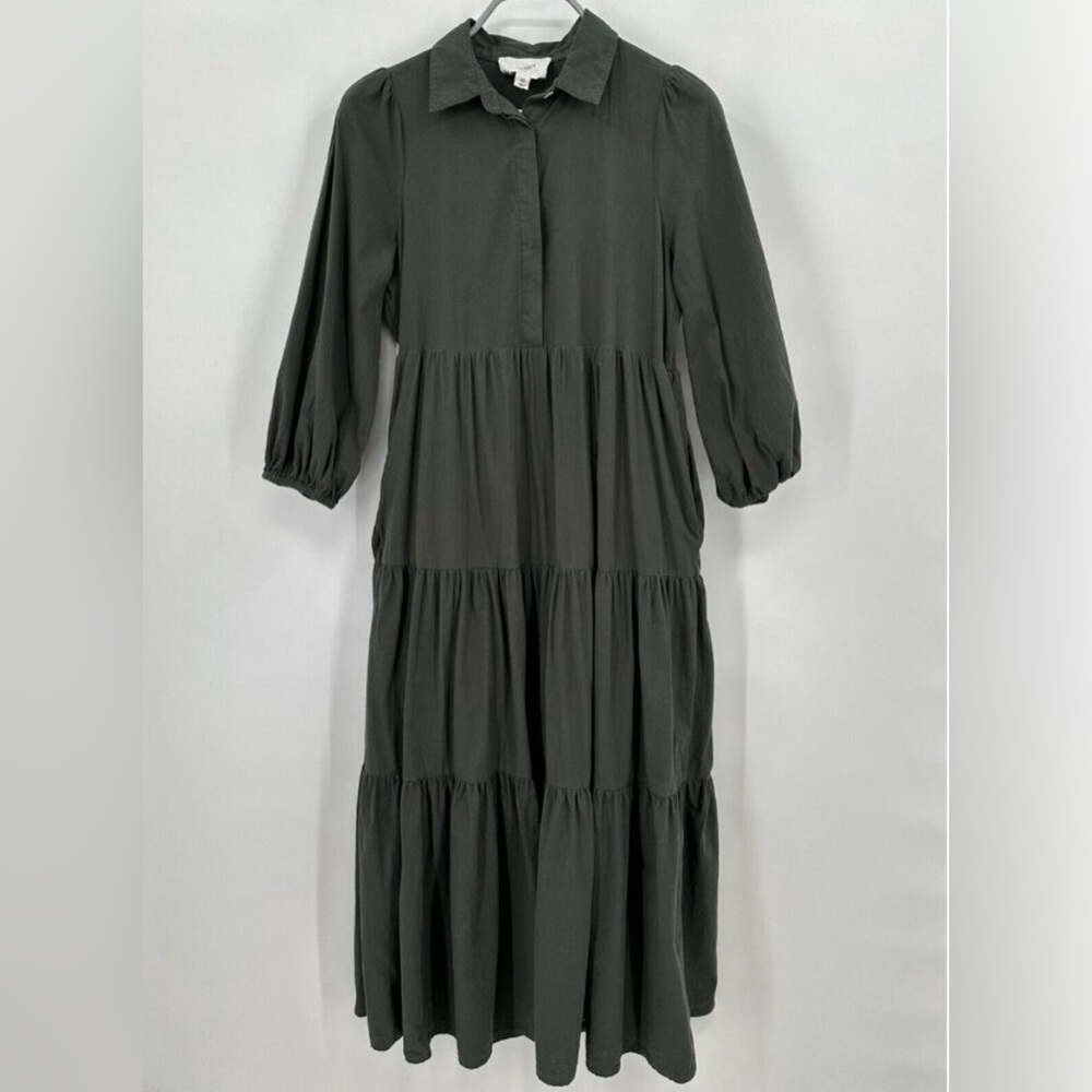 Pomander Place by Tuckernuck Sedona Sage Mabel Maxi Dress XS Long Sleeve Tiered